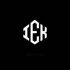 IEK letter logo design with polygon shape. IEK polygon logo monogram. IEK cube logo design. IEK hexagon vector logo template white and black colors. IEK monogram, IEK business and real estate logo. 