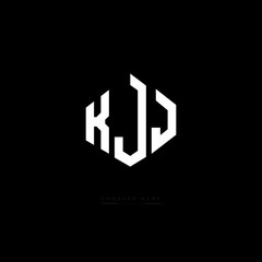 KJJ letter logo design with polygon shape. KJJ polygon logo monogram. KJJ cube logo design. KJJ hexagon vector logo template white and black colors. KJJ monogram, KJJ business and real estate logo. 