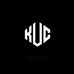 KUC letter logo design with polygon shape. KUC polygon logo monogram. KUC cube logo design. KUC hexagon vector logo template white and black colors. KUC monogram, KUC business and real estate logo. 