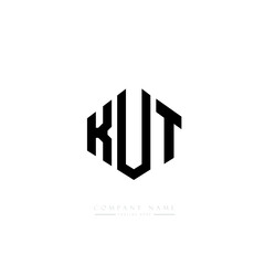 KUP letter logo design with polygon shape. KUT polygon logo monogram. KUT cube logo design. KUT hexagon vector logo template white and black colors. KUT monogram, KUT business and real estate logo. 