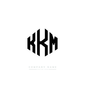 KKM letter logo design with polygon shape. KKM polygon logo monogram. KKM cube logo design. KKM hexagon vector logo template white and black colors. KKM monogram, KKM business and real estate logo. 