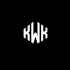 KWK letter logo design with polygon shape. KWK polygon logo monogram. KWK cube logo design. KWK hexagon vector logo template white and black colors. KWK monogram, KWK business and real estate logo. 