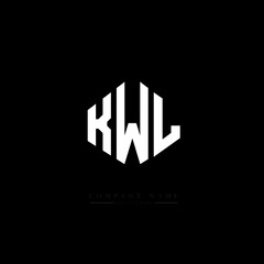 KWL letter logo design with polygon shape. KWL polygon logo monogram. KWL cube logo design. KWL hexagon vector logo template white and black colors. KWL monogram, KWL business and real estate logo. 