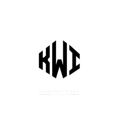 KWI letter logo design with polygon shape. KWI polygon logo monogram. KWI cube logo design. KWI hexagon vector logo template white and black colors. KWI monogram, KWI business and real estate logo. 