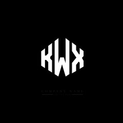 KWX letter logo design with polygon shape. KWX polygon logo monogram. KWX cube logo design. KWX hexagon vector logo template white and black colors. KWX monogram, KWX business and real estate logo. 