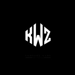 Obraz premium KWZ letter logo design with polygon shape. KWZ polygon logo monogram. KWZ cube logo design. KWZ hexagon vector logo template white and black colors. KWZ monogram, KWZ business and real estate logo. 