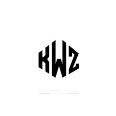 KWZ letter logo design with polygon shape. KWZ polygon logo monogram. KWZ cube logo design. KWZ hexagon vector logo template white and black colors. KWZ monogram, KWZ business and real estate logo. 