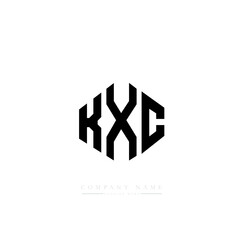 KXC letter logo design with polygon shape. KXC polygon logo monogram. KXC cube logo design. KXC hexagon vector logo template white and black colors. KXC monogram, KXC business and real estate logo. 
