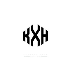 KXH letter logo design with polygon shape. KXH polygon logo monogram. KXH cube logo design. KXH hexagon vector logo template white and black colors. KXH monogram, KXH business and real estate logo. 