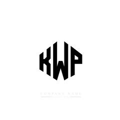 KWP letter logo design with polygon shape. KWP polygon logo monogram. KWP cube logo design. KWP hexagon vector logo template white and black colors. KWP monogram, KWP business and real estate logo. 