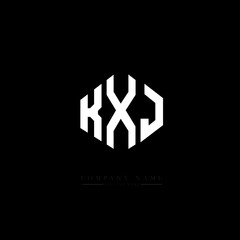 KXJ letter logo design with polygon shape. KXJ polygon logo monogram. KXJ cube logo design. KXJ hexagon vector logo template white and black colors. KXJ monogram, KXJ business and real estate logo. 
