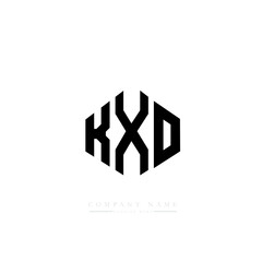 KXO letter logo design with polygon shape. KXO polygon logo monogram. KXO cube logo design. KXO hexagon vector logo template white and black colors. KXO monogram, KXO business and real estate logo. 