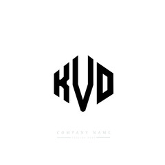 KVO letter logo design with polygon shape. KVO polygon logo monogram. KVO cube logo design. KVO hexagon vector logo template white and black colors. KVO monogram, KVO business and real estate logo.  
