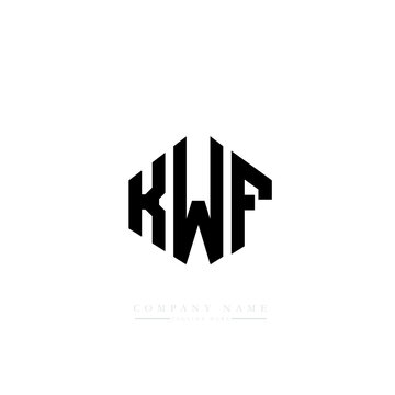 KWF letter logo design with polygon shape. KWF polygon logo monogram. KWF cube logo design. KWF hexagon vector logo template white and black colors. KWF monogram, KWF business and real estate logo. 