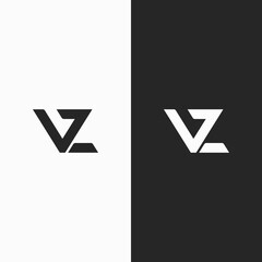 Letter VZ or ZV monogram logo. Modern logo.