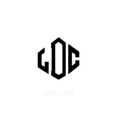 LDC letter logo design with polygon shape. LDC polygon logo monogram. LDC cube logo design. LDC hexagon vector logo template white and black colors. LDC monogram, LDC business and real estate logo.  