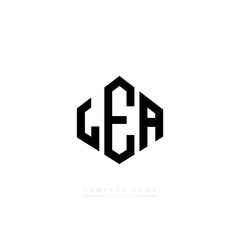 LEA letter logo design with polygon shape. LEA polygon logo monogram. LEA cube logo design. LEA hexagon vector logo template white and black colors. LEA monogram, LEA business and real estate logo. 