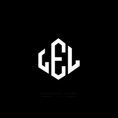 LEL letter logo design with polygon shape. LEL polygon logo monogram. LEL cube logo design. LEL hexagon vector logo template white and black colors. LEL monogram, LEL business and real estate logo. 