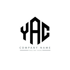 YAC letter logo design with polygon shape. YAC polygon logo monogram. YAC cube logo design. YAC hexagon vector logo template white and black colors. YAC monogram, YAC business and real estate logo. 