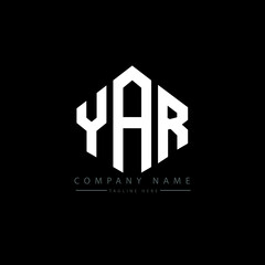 YAR letter logo design with polygon shape. YAR polygon logo monogram. YAR cube logo design. YAR hexagon vector logo template white and black colors. YAR monogram, YAR business and real estate logo. 