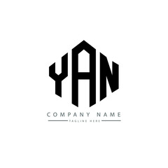 YAN letter logo design with polygon shape. YAN polygon logo monogram. YAN cube logo design. YAN hexagon vector logo template white and black colors. YAN monogram, YAN business and real estate logo. 