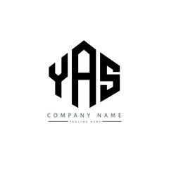 YAS letter logo design with polygon shape. YAS polygon logo monogram. YAS cube logo design. YAS hexagon vector logo template white and black colors. YAS monogram, YAS business and real estate logo. 
