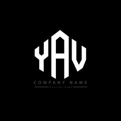 YAV letter logo design with polygon shape. YAV polygon logo monogram. YAV cube logo design. YAV hexagon vector logo template white and black colors. YAV monogram, YAV business and real estate logo. 