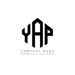 YAP letter logo design with polygon shape. YAP polygon logo monogram. YAP cube logo design. YAP hexagon vector logo template white and black colors. YAP monogram, YAP business and real estate logo. 