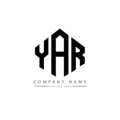 YAR letter logo design with polygon shape. YAR polygon logo monogram. YAR cube logo design. YAR hexagon vector logo template white and black colors. YAR monogram, YAR business and real estate logo. 