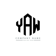 YAW letter logo design with polygon shape. YAW polygon logo monogram. YAW cube logo design. YAW hexagon vector logo template white and black colors. YAW monogram, YAW business and real estate logo. 
