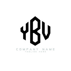 YBV letter logo design with polygon shape. YBV polygon logo monogram. YBV cube logo design. YBV hexagon vector logo template white and black colors. YBV monogram, YBV business and real estate logo. 