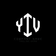 YIV letter logo design with polygon shape. YIV polygon logo monogram. YIV cube logo design. YIV hexagon vector logo template white and black colors. YIV monogram, YIV business and real estate logo. 