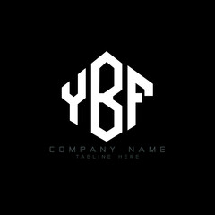 YBF letter logo design with polygon shape. YBF polygon logo monogram. YBF cube logo design. YBF hexagon vector logo template white and black colors. YBF monogram, YBF business and real estate logo. 