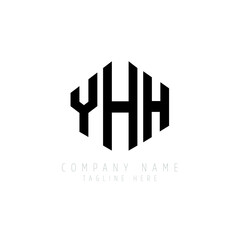 YHH letter logo design with polygon shape. YHH polygon logo monogram. YHH cube logo design. YHH hexagon vector logo template white and black colors. YHH monogram, YHH business and real estate logo. 