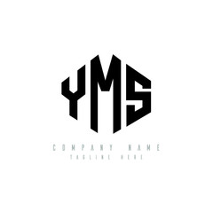 YMS letter logo design with polygon shape. YMS polygon logo monogram. YMS cube logo design. YMS hexagon vector logo template white and black colors. YMS monogram, YMS business and real estate logo. 