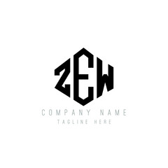 ZEW letter logo design with polygon shape. ZEW polygon logo monogram. ZEW cube logo design. ZEW hexagon vector logo template white and black colors. ZEW monogram, ZEW business and real estate logo. 