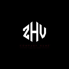 ZHV letter logo design with polygon shape. ZHV polygon logo monogram. ZHV cube logo design. ZHV hexagon vector logo template white and black colors. ZHV monogram, ZHV business and real estate logo. 