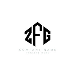 ZFG letter logo design with polygon shape. ZFG polygon logo monogram. ZFG cube logo design. ZFG hexagon vector logo template white and black colors. ZFG monogram, ZFG business and real estate logo. 