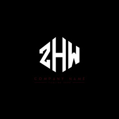 ZHW letter logo design with polygon shape. ZHW polygon logo monogram. ZHW cube logo design. ZHW hexagon vector logo template white and black colors. ZHW monogram, ZHW business and real estate logo. 