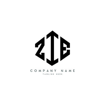 ZIE letter logo design with polygon shape. ZIE polygon logo monogram. ZIE cube logo design. ZIE hexagon vector logo template white and black colors. ZIE monogram, ZIE business and real estate logo. 