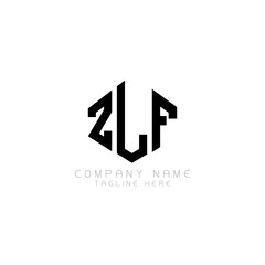 Obraz premium ZLF letter logo design with polygon shape. ZLF polygon logo monogram. ZLF cube logo design. ZLF hexagon vector logo template white and black colors. ZLF monogram, ZLF business and real estate logo. 