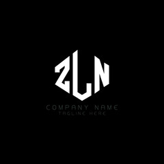 Obraz premium ZLN letter logo design with polygon shape. ZLN polygon logo monogram. ZLN cube logo design. ZLN hexagon vector logo template white and black colors. ZLN monogram, ZLN business and real estate logo. 