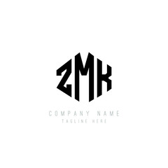 ZMK letter logo design with polygon shape. ZMK polygon logo monogram. ZMK cube logo design. ZMK hexagon vector logo template white and black colors. ZMK monogram, ZMK business and real estate logo. 