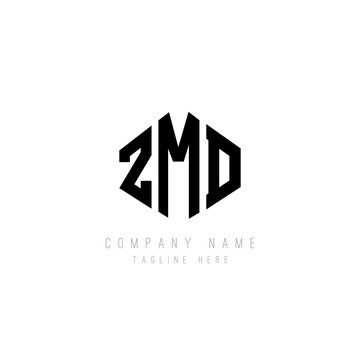 ZMD letter logo design with polygon shape. ZMD polygon logo monogram. ZMD cube logo design. ZMD hexagon vector logo template white and black colors. ZMD monogram, ZMD business and real estate logo. 