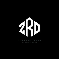 ZRD letter logo design with polygon shape. ZRD polygon logo monogram. ZRD cube logo design. ZRD hexagon vector logo template white and black colors. ZRD monogram, ZRD business and real estate logo. 