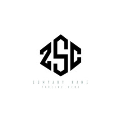 ZSC letter logo design with polygon shape. ZSC polygon logo monogram. ZSC cube logo design. ZSC hexagon vector logo template white and black colors. ZSC monogram, ZSC business and real estate logo. 