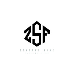 ZSF letter logo design with polygon shape. ZSF polygon logo monogram. ZSF cube logo design. ZSF hexagon vector logo template white and black colors. ZSF monogram, ZSF business and real estate logo. 