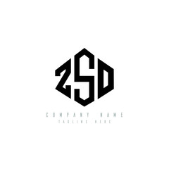 ZSO letter logo design with polygon shape. ZSO polygon logo monogram. ZSO cube logo design. ZSO hexagon vector logo template white and black colors. ZSO monogram, ZSO business and real estate logo. 