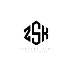 ZSK letter logo design with polygon shape. ZSK polygon logo monogram. ZSK cube logo design. ZSK hexagon vector logo template white and black colors. ZSK monogram, ZSK business and real estate logo. 