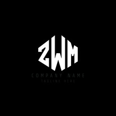 ZWM letter logo design with polygon shape. ZWM polygon logo monogram. ZWM cube logo design. ZWM hexagon vector logo template white and black colors. ZWM monogram, ZWM business and real estate logo. 
